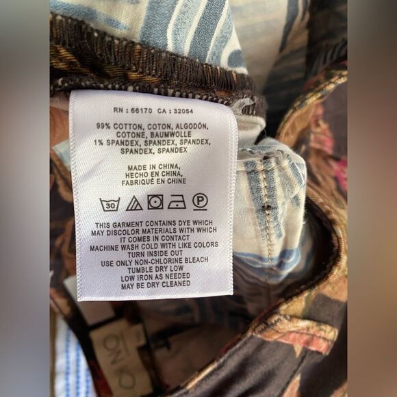 CH|NO by Anthropologie Relaxed Floral Pants Multicolored Pockets Sz 27 - Picture 14 of 17